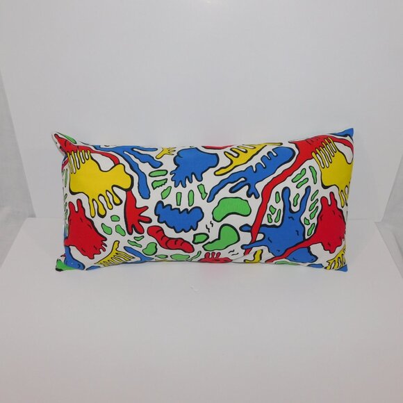 IKEA Avsiktlig abstract colourful Funky Bolster Throw Pillow 22" x 11" - Picture 4 of 5